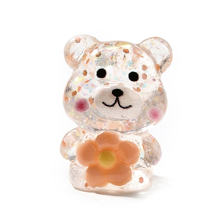 Transparent Resin Little Bear Ornament RESI-S015-01A-1