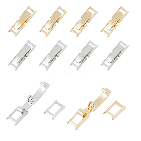 20Pcs 2 Colors Eco-Friendly Brass Watch Band Clasps KK-FH0007-67-1