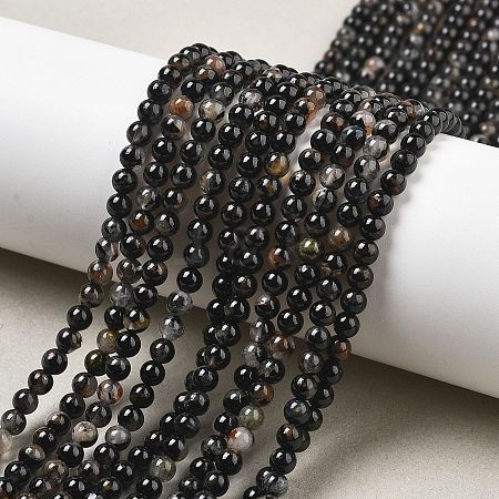 Natural Black Tourmaline Beads Strands LS-G-Q031-A01-4mm-1