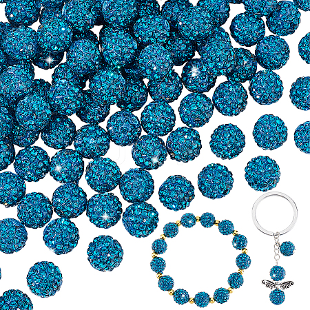   100Pcs Pave Disco Ball Beads RB-PH0001-25E-1
