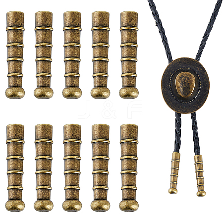 10Pcs Retro Zinc Alloy Cord Ends FIND-FH0017-97AB-1