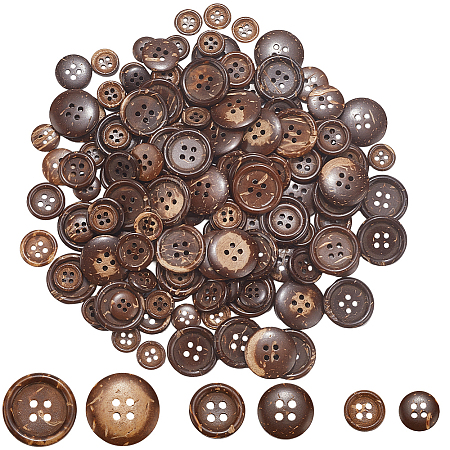 150Pcs 3 Styles 4-Hole Coconut Buttons DIY-CY0001-48-1