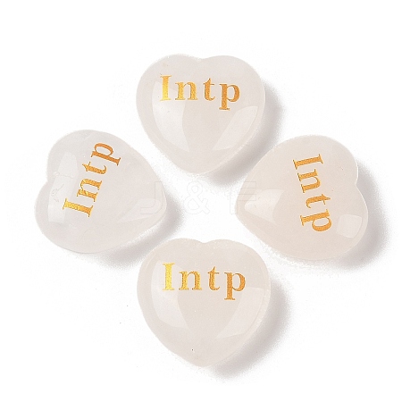 Natural Quartz Crystal Heart Engraving MBTI Figurines Statues for Home Office Desk Decorations X1-G-K353-05F-1