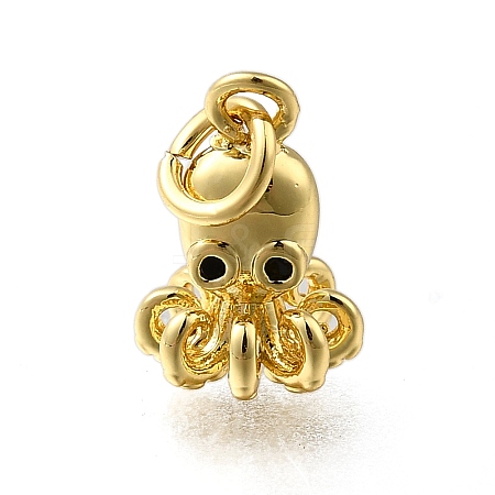 Brass Micro Pave Clear Cubic Zirconia Charms X-ZIRC-I070-076G-1