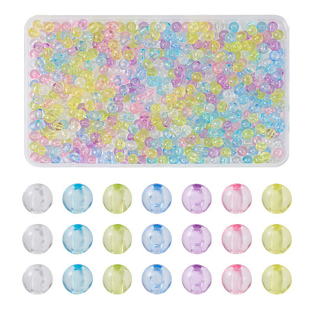 560Pcs 7 Colors Transparent Acrylic Beads MACR-CW0001-10-1
