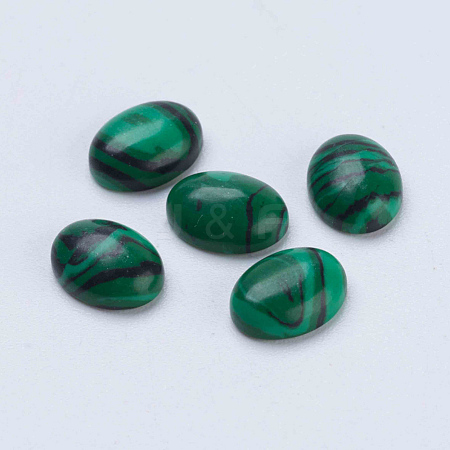 Synthetic Malachite Cabochons G-F541-04-5x7mm-1