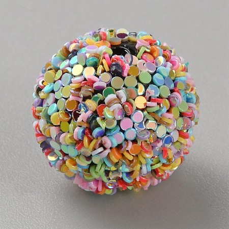 Opaque Acrylic Beads MACR-WH0010-12B-1