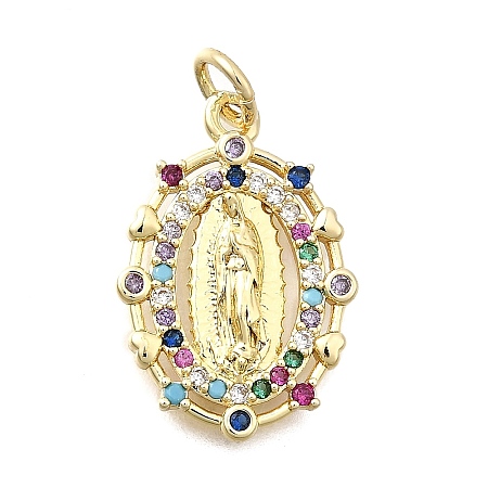Brass Micro Pave Cubic Zirconia Pendants KK-P336-04H-G-1