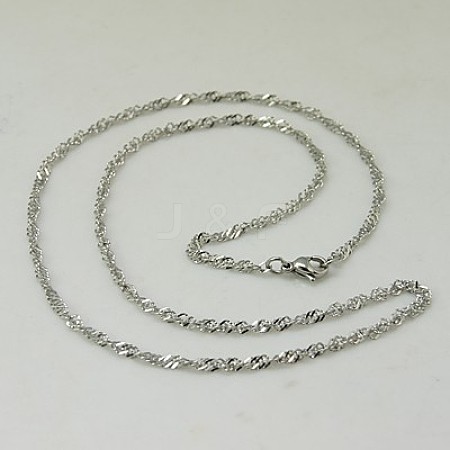 Tarnish Resistant Valentines Day Gift for Him 304 Stainless Steel Necklace Men's Rope Chain Necklaces LS-NJEW-H411-22-1