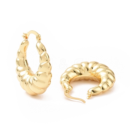 Rack Plating Brass Croissant Hoop Jewelry for Women X-EJEW-G288-33B-G-1