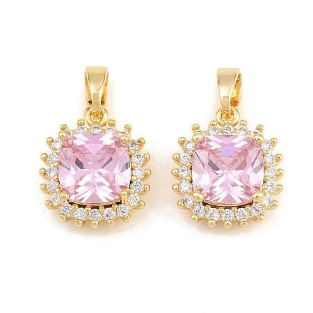 Brass Micro Pave Cubic Zirconia Charms CU-CBAA6E8-06G-02-1