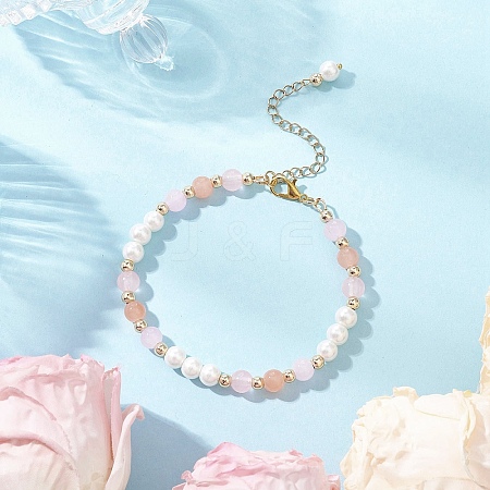 Glass Round Beaded Bracelets BJEW-JB12072-02-1