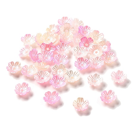 Gradient Color Acrylic Bead Caps OACR-Z028-01B-1