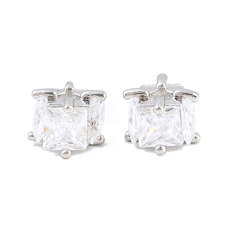 Brass Pave Clear Cubic Zirconia Beads CU-CBAF71E-01P-1