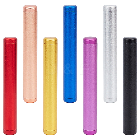 7Pcs 7 Colors Aluminum Alloy Portable Container Box AJEW-AN0007-38-1