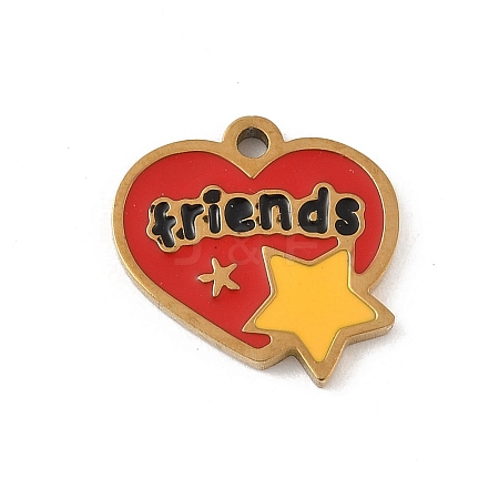 304 Stainless Steel Enamel Charms LS-STAS-P388-19G-G-1