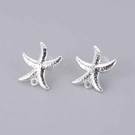 Brass Stud Earring Findings KK-F809-15S-1