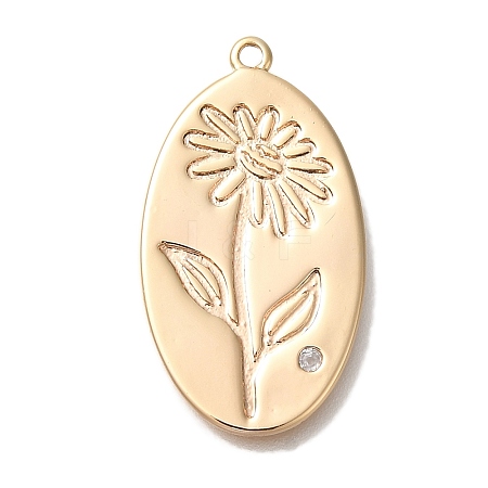 Brass Micro Pave Cubic Zirconia Pendants KK-U038-05G-10-1