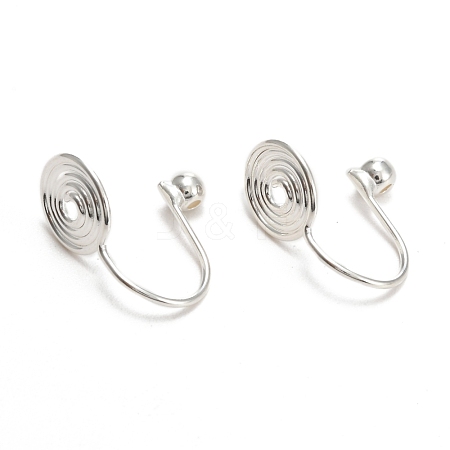 Brass Clip-on Earring Converters Findings KK-D060-02S-1