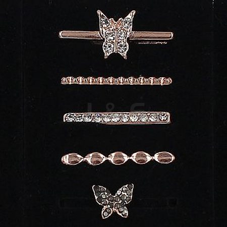 Butterfly Alloy Rhinestones Watch Band Charms Set MOBA-PW0001-56I-01-1