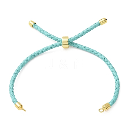 Adjustable Round Braided Microfiber Leather Cord Bracelet Making KK-CBAC260-01G-22-1