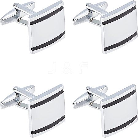 2 Pairs Brass Cufflinks KK-FG0001-09-1