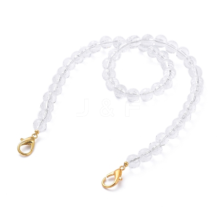 Transparent Acrylic Beads Chains Bag Handles AJEW-BA00040-03-1