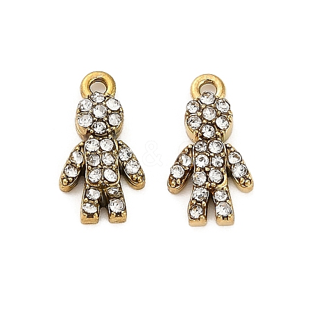 304 Stainless Steel Rhinestone Pendant STAS-U047-12G-1
