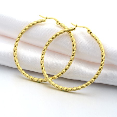 304 Stainless Steel Hoop Earring LS-EJEW-P066-12G-1
