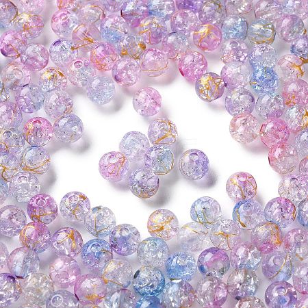 Transparent Crackle Acrylic Beads DACR-D300-01B-8mm-1