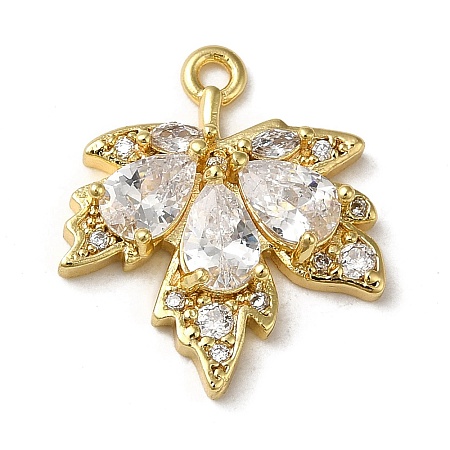 Brass Micro Pave Cubic Zirconia Pendants KK-F865-06G-01-1