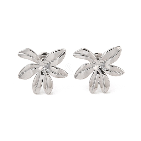 Non-Tarnish Flower 304 Stainless Steel Stud Earrings for Women EJEW-L272-031P-02-1