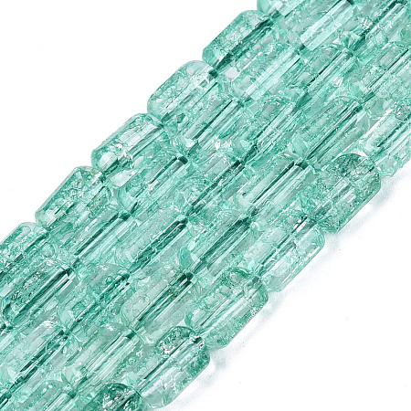 Crackle Transparent Glass Beads Strands GLAA-N068-05A-05-1