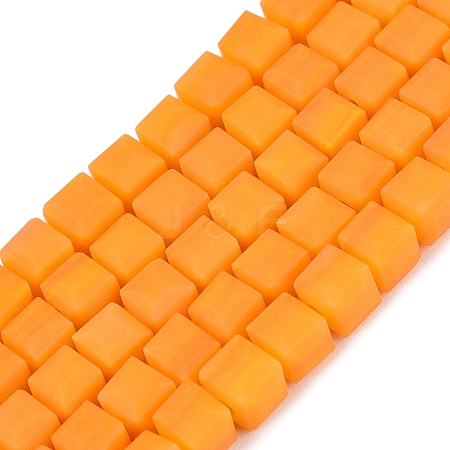Opaque Frosted Glass Beads Strands GLAA-N072-01A-B04-1