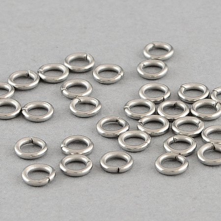 Tarnish Resistant 304 Stainless Steel Open Jump Rings A-STAS-Q186-02-4X0.8mm-1