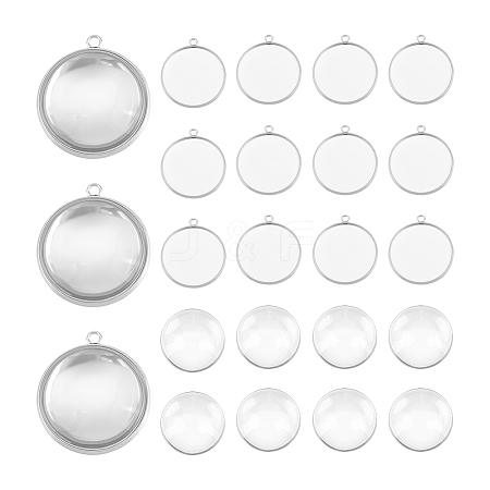 Unicraftale DIY Blank Dome 304 Stainless Steel Pendant Making Kits DIY-UN0056-03B-1