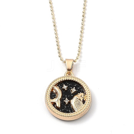 Alloy Rhinestone Pendant Necklaces NJEW-H306-A01-G-1