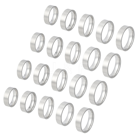 20Pcs 5 Styles 304 Stainless Steel Finger Rings for Men RJEW-UN0003-12-1