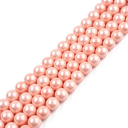 Electroplated Shell Pearl Beads Strands BSHE-N009-01A-1