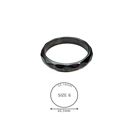 Synthetic Hematite Plain Band Rings BK4832-8-1