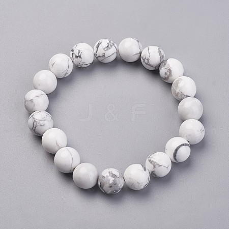 Natural Howlite Stretch Bracelets G-N0273-01-1