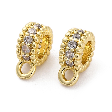 Brass Micro Pave Cubic Zirconia Spacer Beads KK-Z084-04G-1