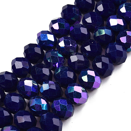Electroplate Opaque Solid Color Glass Beads Strands LS-EGLA-A044-P8mm-L07-1