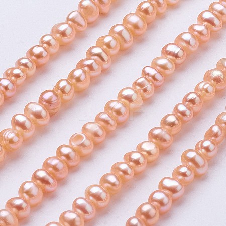 Natural Cultured Freshwater Pearl Beads Strands PEAR-F004-03-01-1
