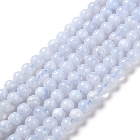 Grade AA Natural Blue Lace Agate Beads Strands G-F222-30-4mm-1