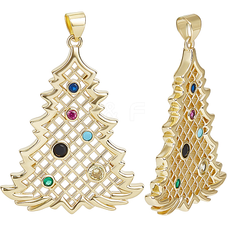 5Pcs Brass Micro Pave Cubic Zirconia Pendants ZIRC-BBC0002-88B-1
