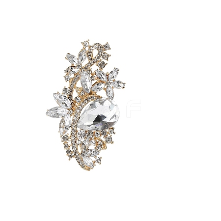 Flower Alloy & Glass Brooch PW-WGC0DFD-08-1