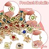 60Pcs Rack Plating Eco-Friendly Iron Rhinestone Pendants IFIN-YW0003-91-5