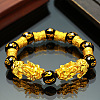 Natural Obsidian & Pi Xiu Stretch Bracelet MD5412-1-1