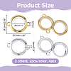 4Pcs 2 Colors Stainless Steel Floating Locket Links Connector Charms STAS-HS0001-40B-2